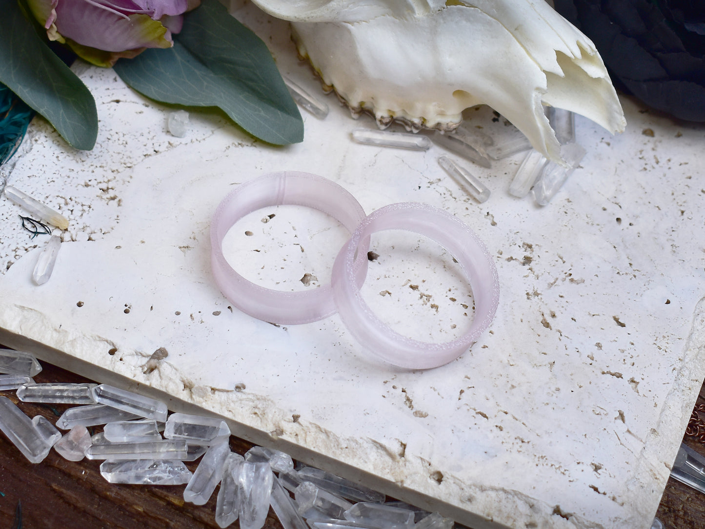 Ear tunnels 10-100mm | Translucent Pink | 12 Shapes