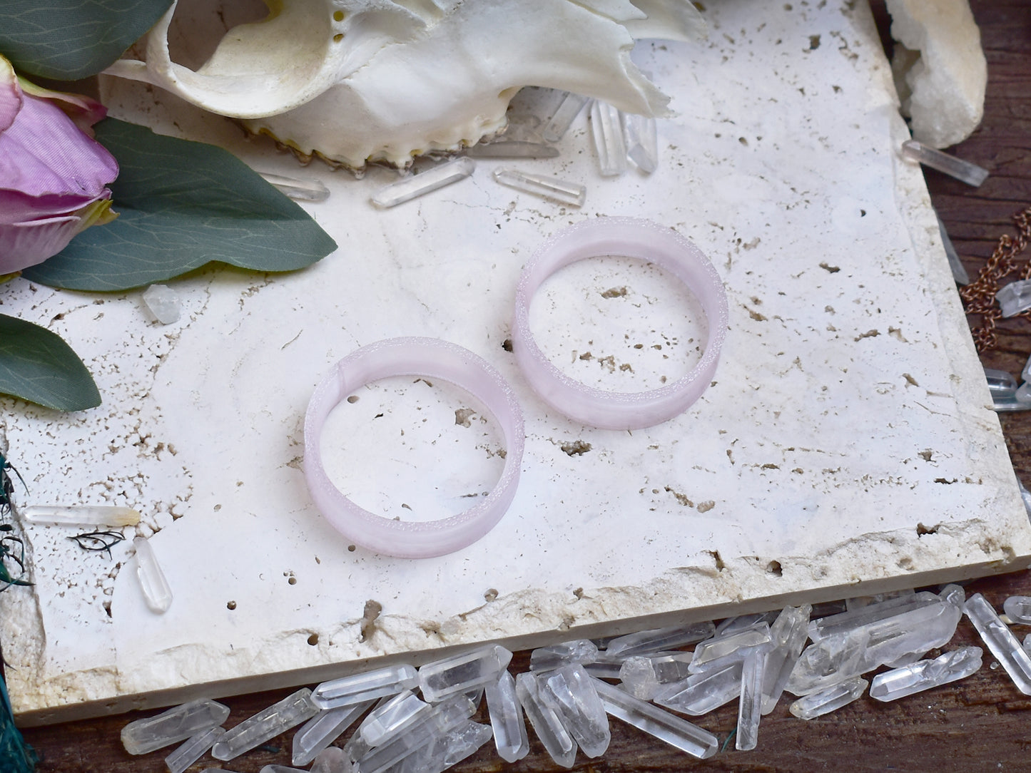 Ear tunnels 10-100mm | Translucent Pink | 12 Shapes