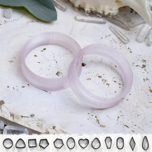 Ear tunnels 10-100mm | Translucent Pink | 12 Shapes