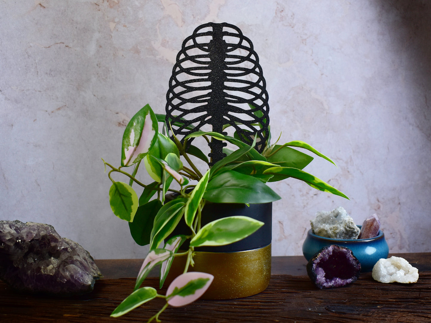 unique gothic plant stake for alternative home decor