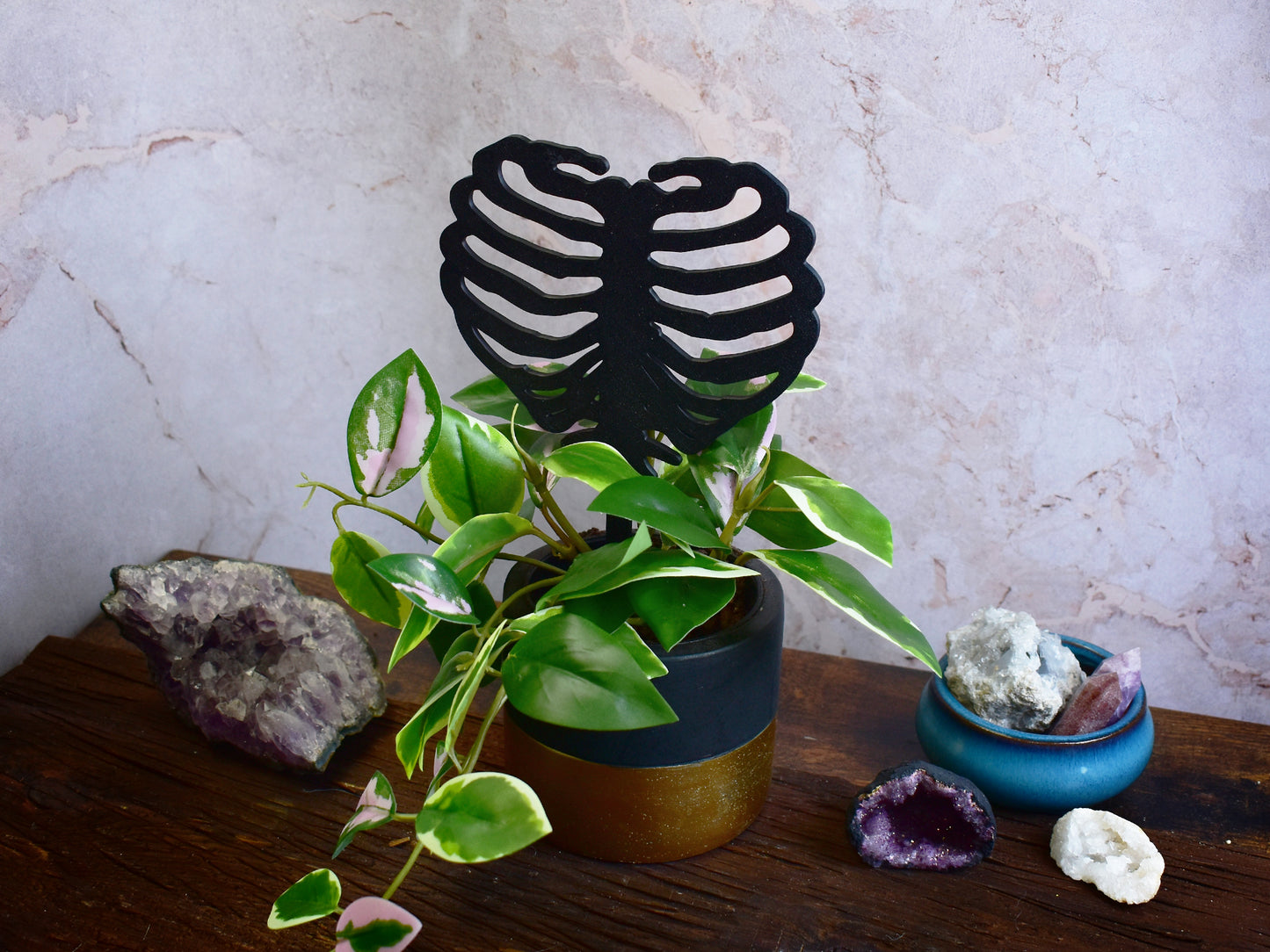 unique gothic plant stake for potted vines and flowers