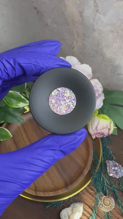 Concave Mayan Ear Plugs 10-100mm with Sugar Druzy